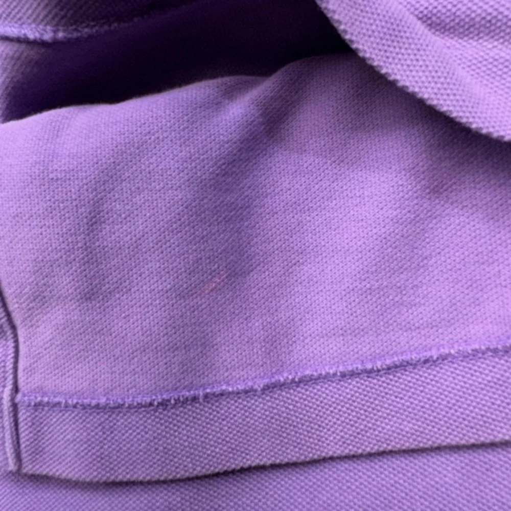 Polo Ralph Lauren Polo Shirt Mens XL Purple Rugby Big Green Pony Drop Hem Vented